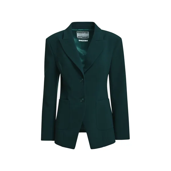 Dark green tailored single-breasted blazer