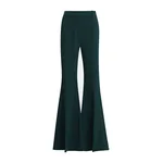 Dark green trumpet-shaped tailored pants
