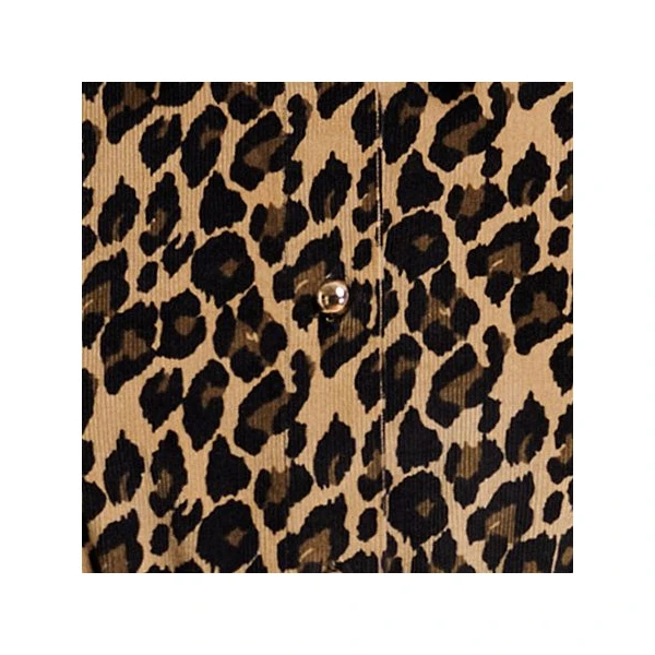 brown and black leopard-print shirt dress