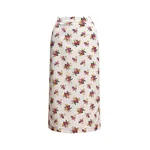 Off-white and multicolor floral-print midi skirt