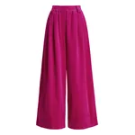 Pink corduroy wide-leg pants