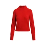 Red cashmere sweater with stand-up collar