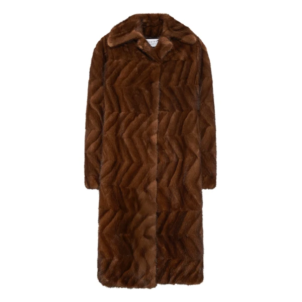 Andal Coat in Mahogany Recycled Mink Fur