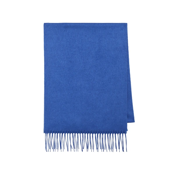 Blaine Fringe Scarf in Cobalt Brushed Silk Cashmere