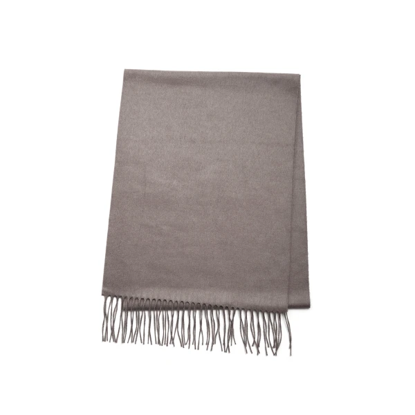 Blaine Fringe Scarf in Walnut Brushed Silk Cashmere