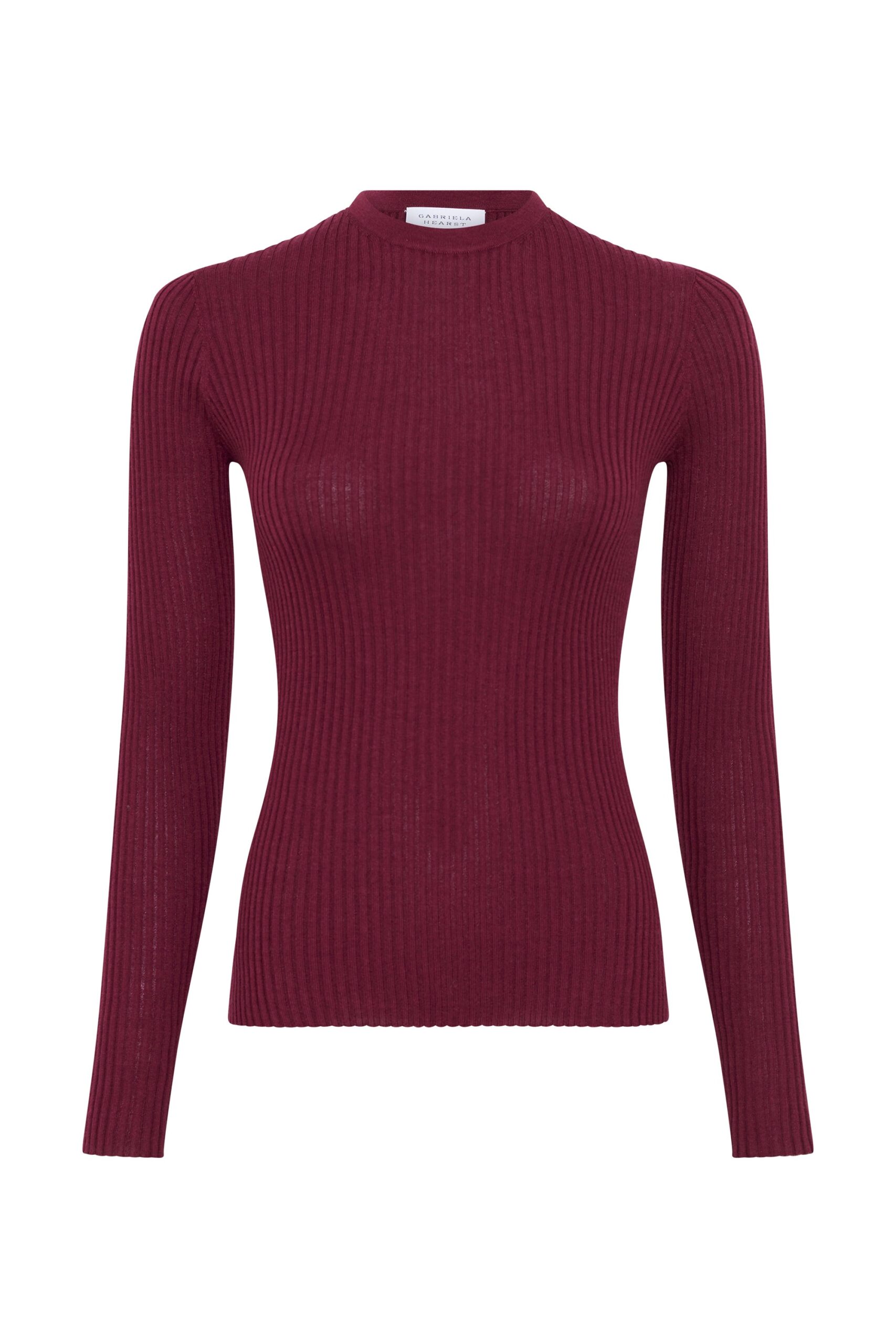 Gabriela Hearst Browning Knit Sweater in Bordeaux Cashmere Silk gabriela hearst sweater