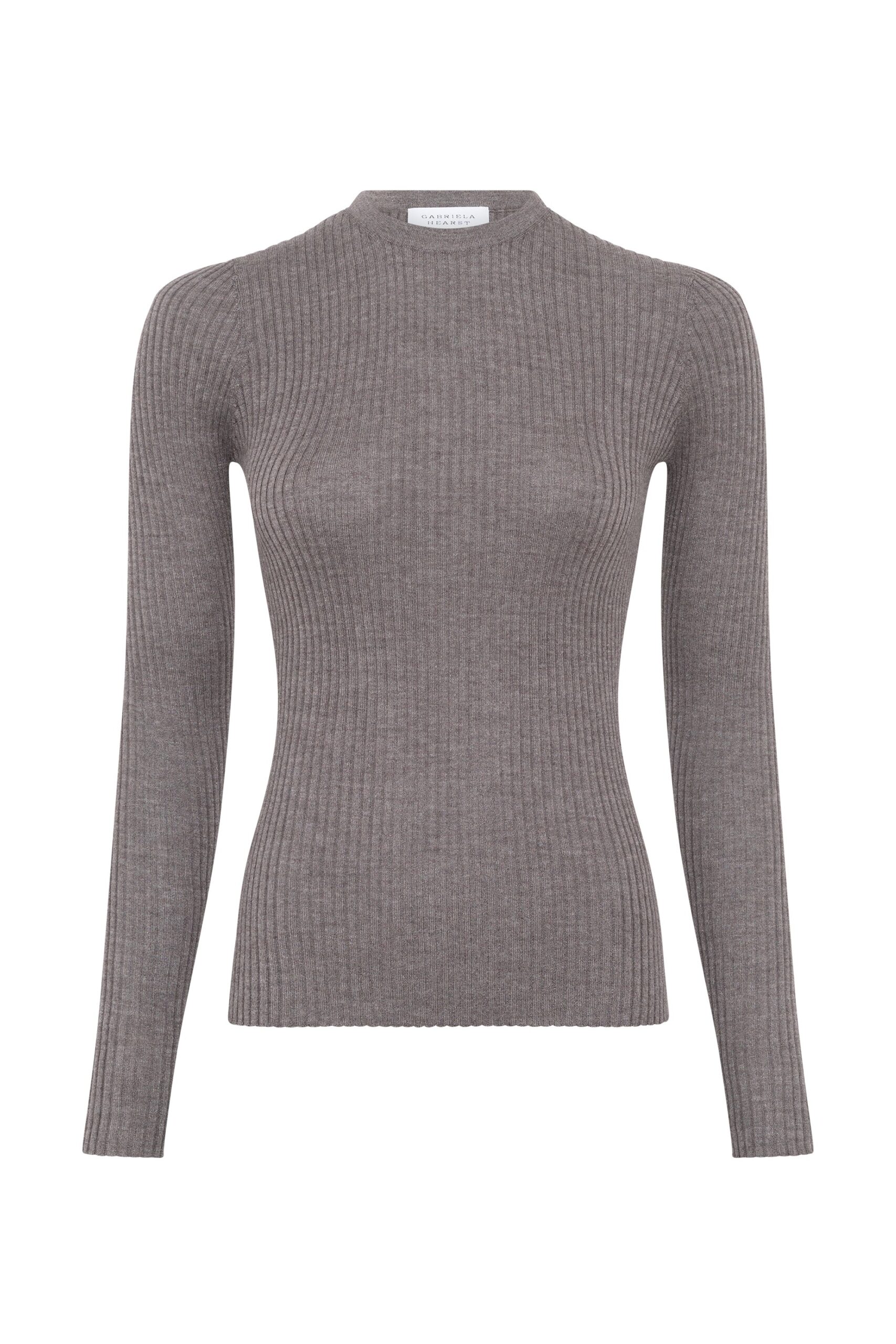 Gabriela Hearst Browning Knit Sweater in Walnut Cashmere Silk gabriela hearst sweater