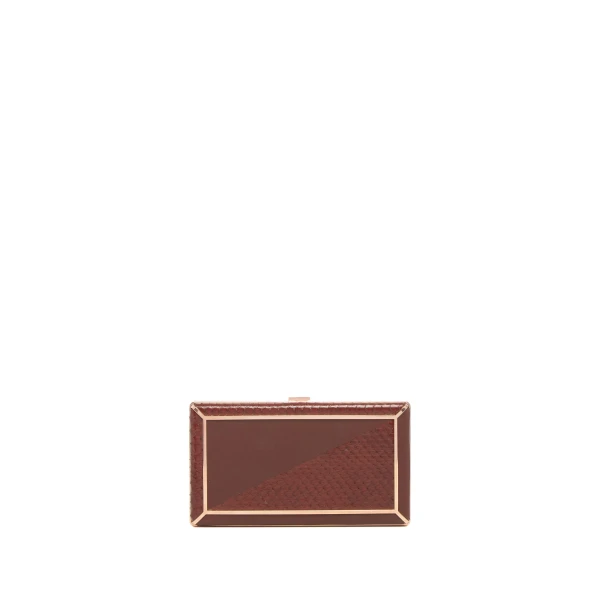 Callas Clutch in Chocolate Snakeskin & Nappa Leather