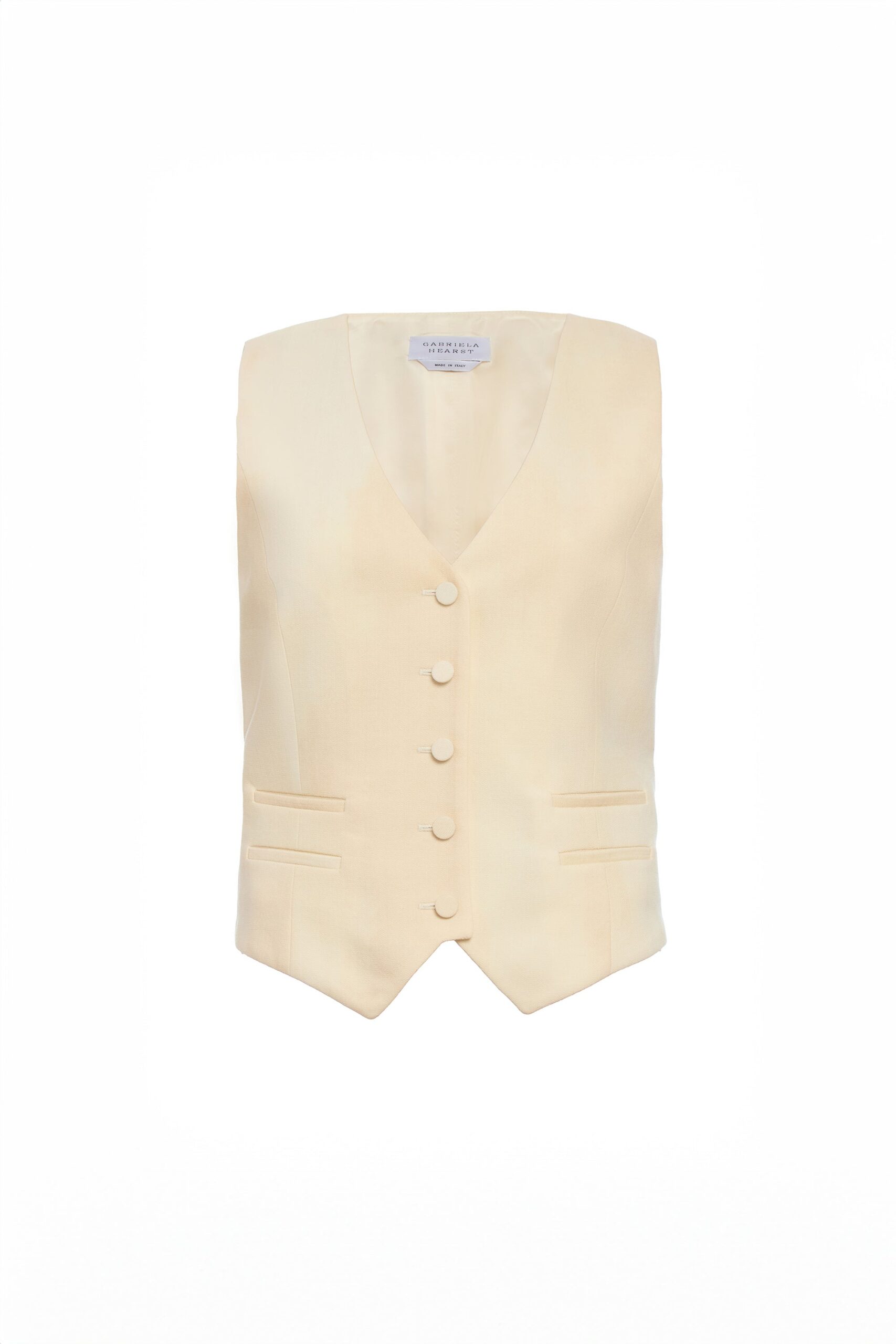Gabriela Hearst Coleridge Vest in Ivory Virgin Wool gabriela hearst vest