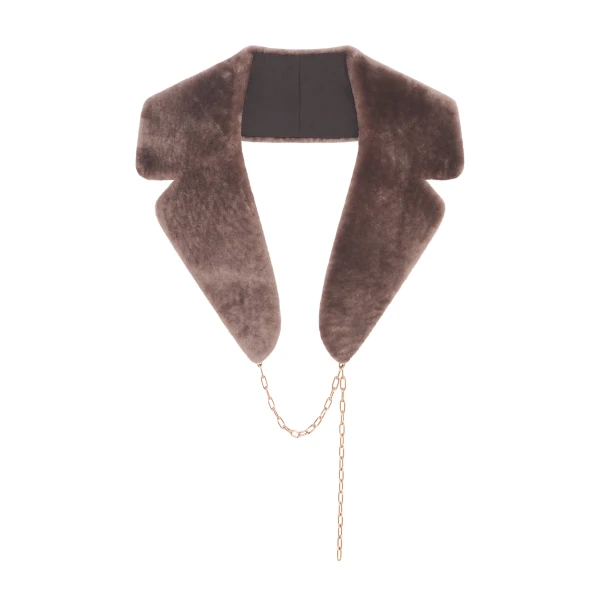 Demeter Coat Collar in Mocha Shearling