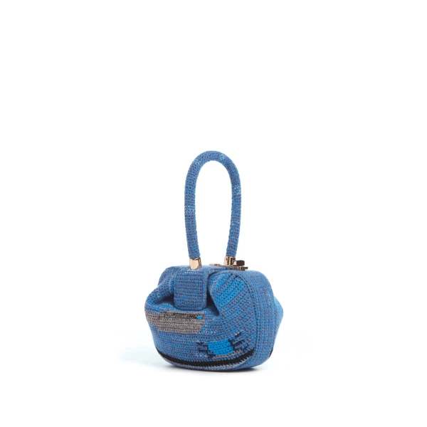 Demi Bag in Water Multi Crochet Cashmere