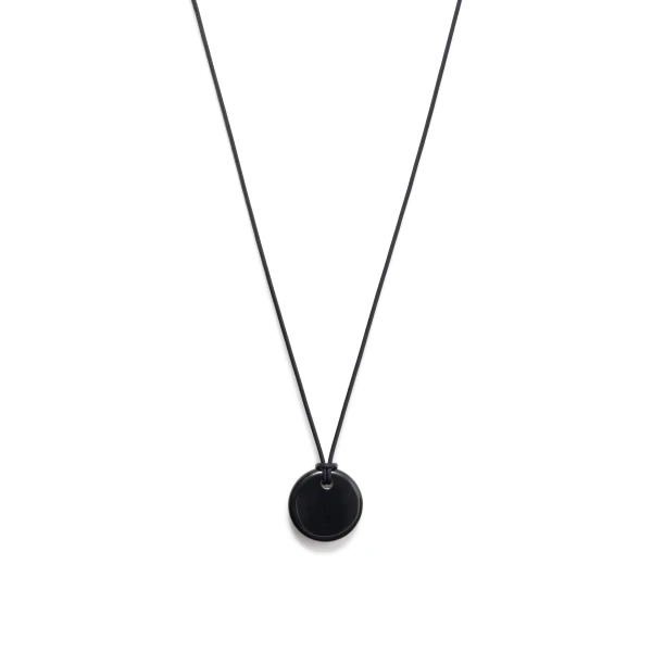 Disk Necklace in Black Ceramic