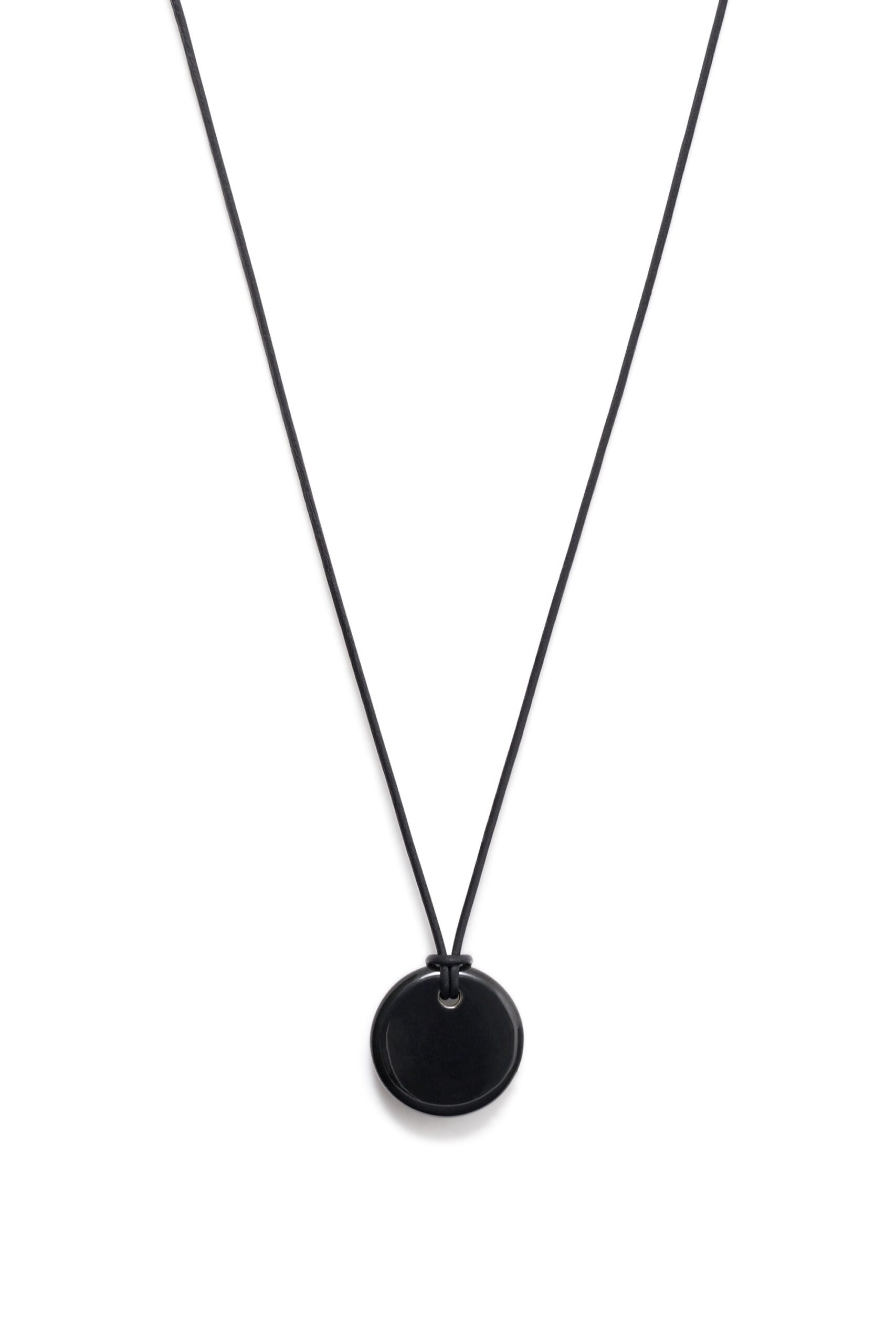 Gabriela Hearst Disk Necklace in Black Ceramic gabriela hearst necklace