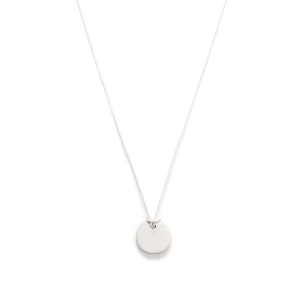 Disk Necklace in Ivory Ceramic