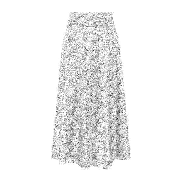 Dugald Skirt in Ivory Multi Printed Silk Twill