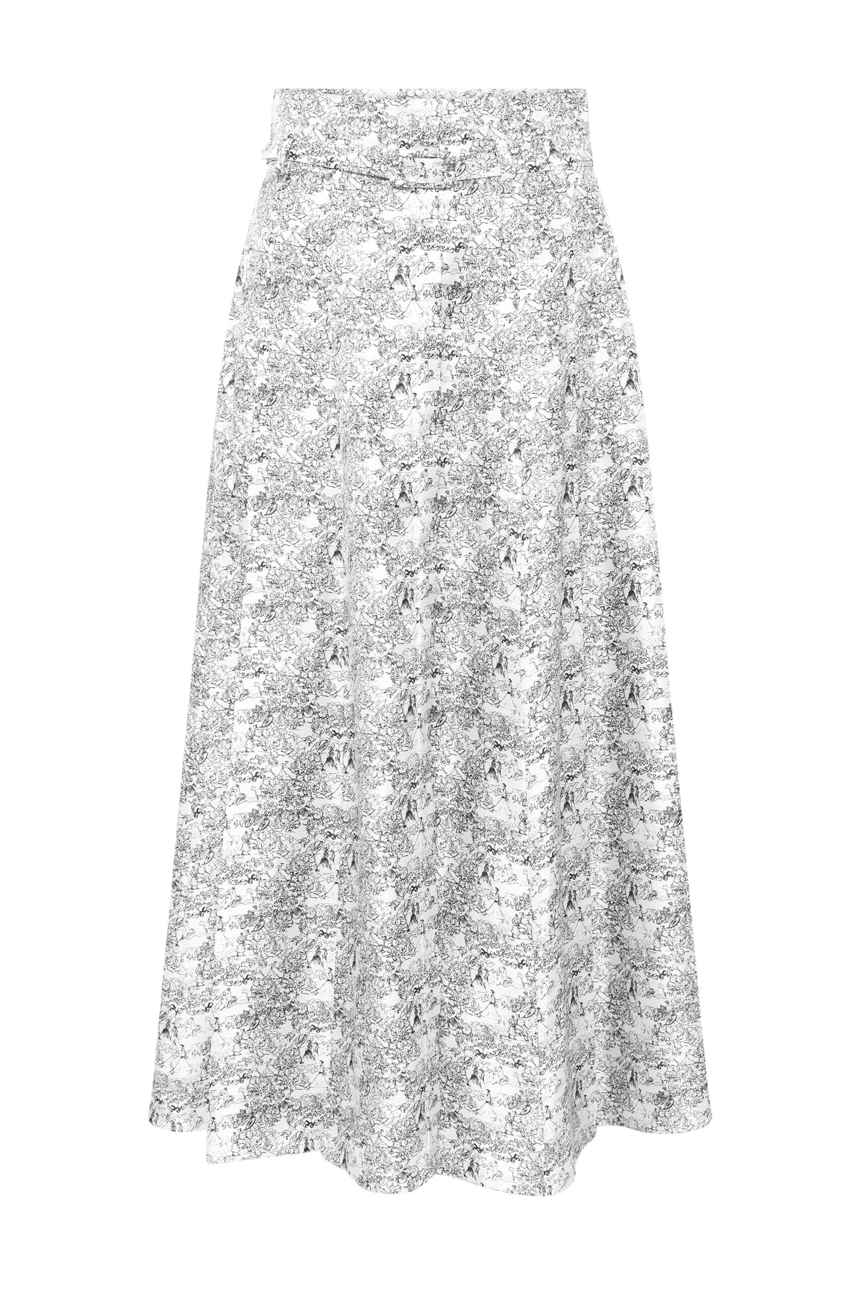 Gabriela Hearst Dugald Skirt in Ivory Multi Printed Silk Twill gabriela hearst skirt