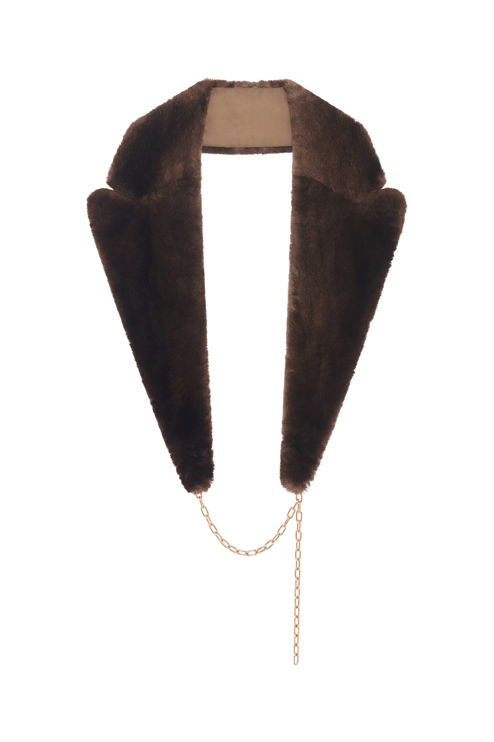 Gabriela Hearst Elliot Coat Collar in Brown Recycled Beaver Fur gabriela hearst collar