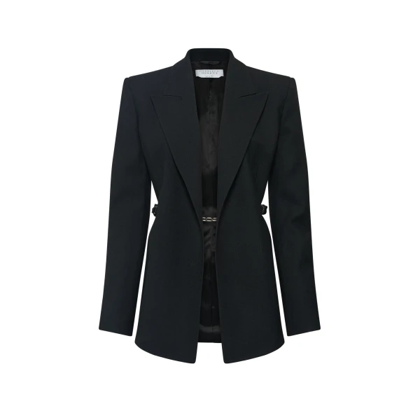 Epona Chain Blazer in Black Recycled Virgin Wool