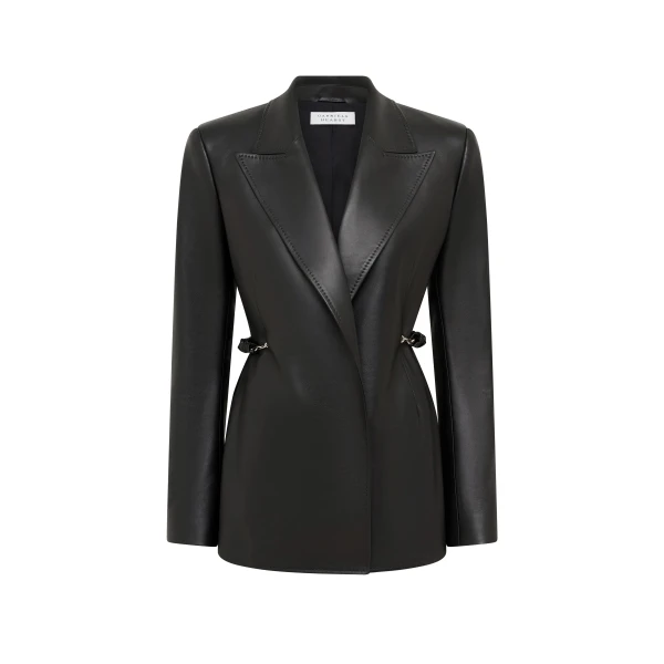 Epona Chain Blazer in Black Soft Leather