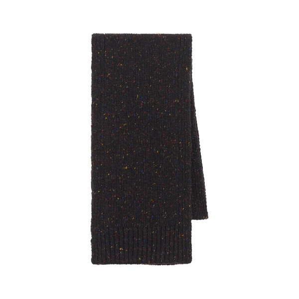 Fokestone Knit Scarf in Charcoal Multi Speckled Aran Cashmere