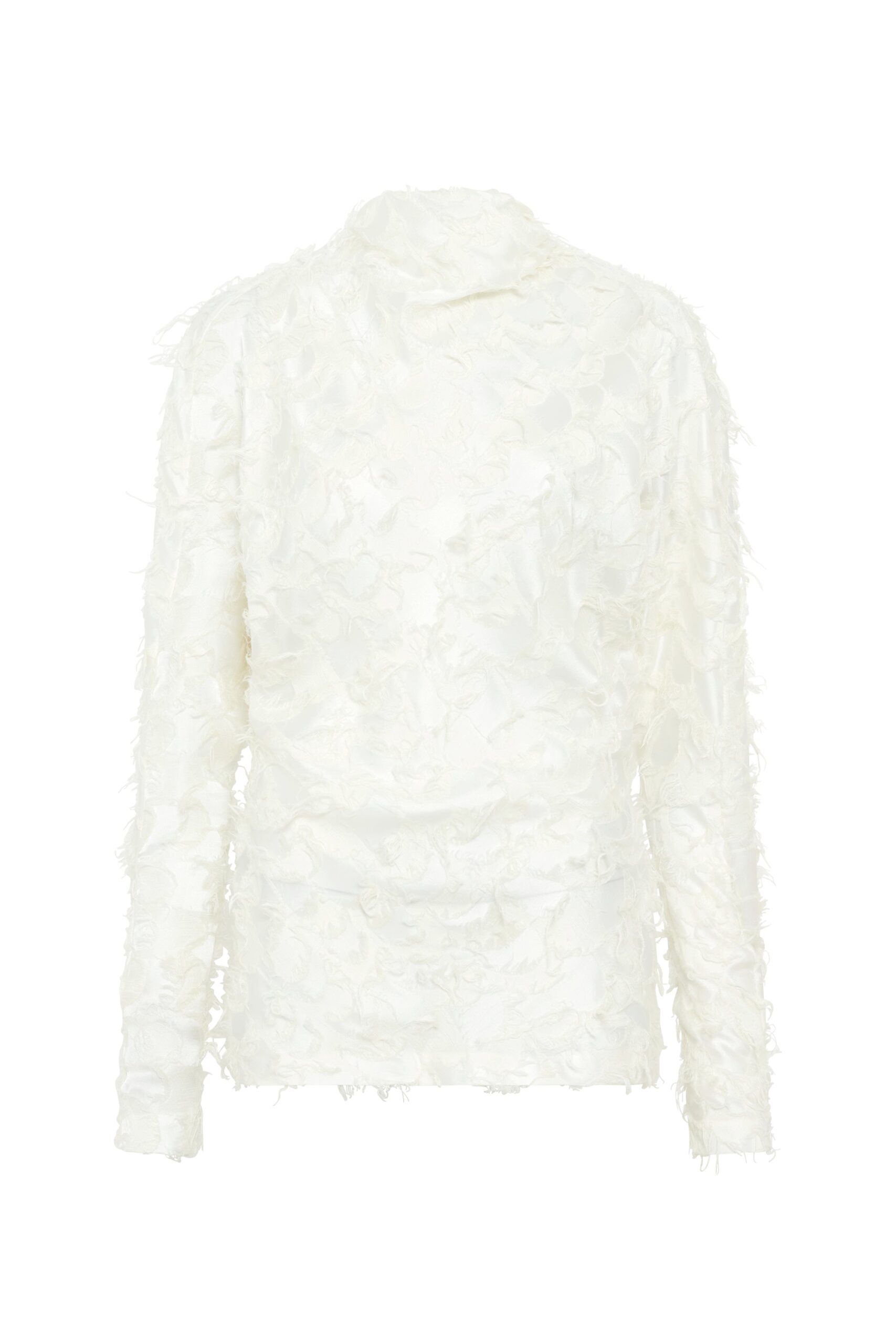 Gabriela Hearst Geraldine Top in Ivory Silk Wool Fil Coupé gabriela hearst top