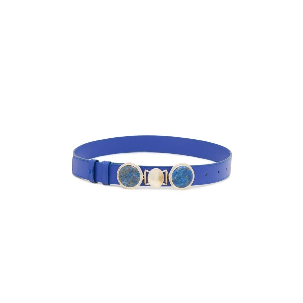 Grange Stone Belt in Navy Leather