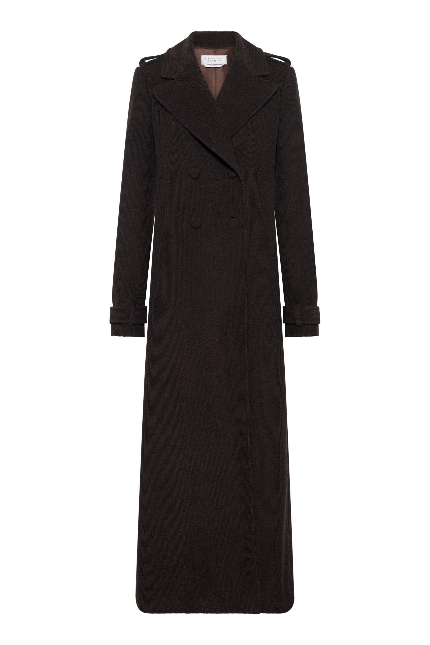 Gabriela Hearst Houstt Trench Coat in Chocolate Cashmere Corduroy gabriela hearst trench