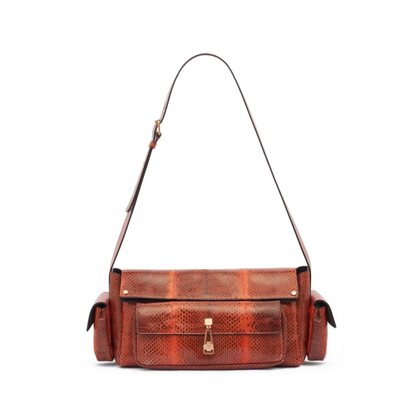 Jebb Bag in Tonic Orange Snakeskin