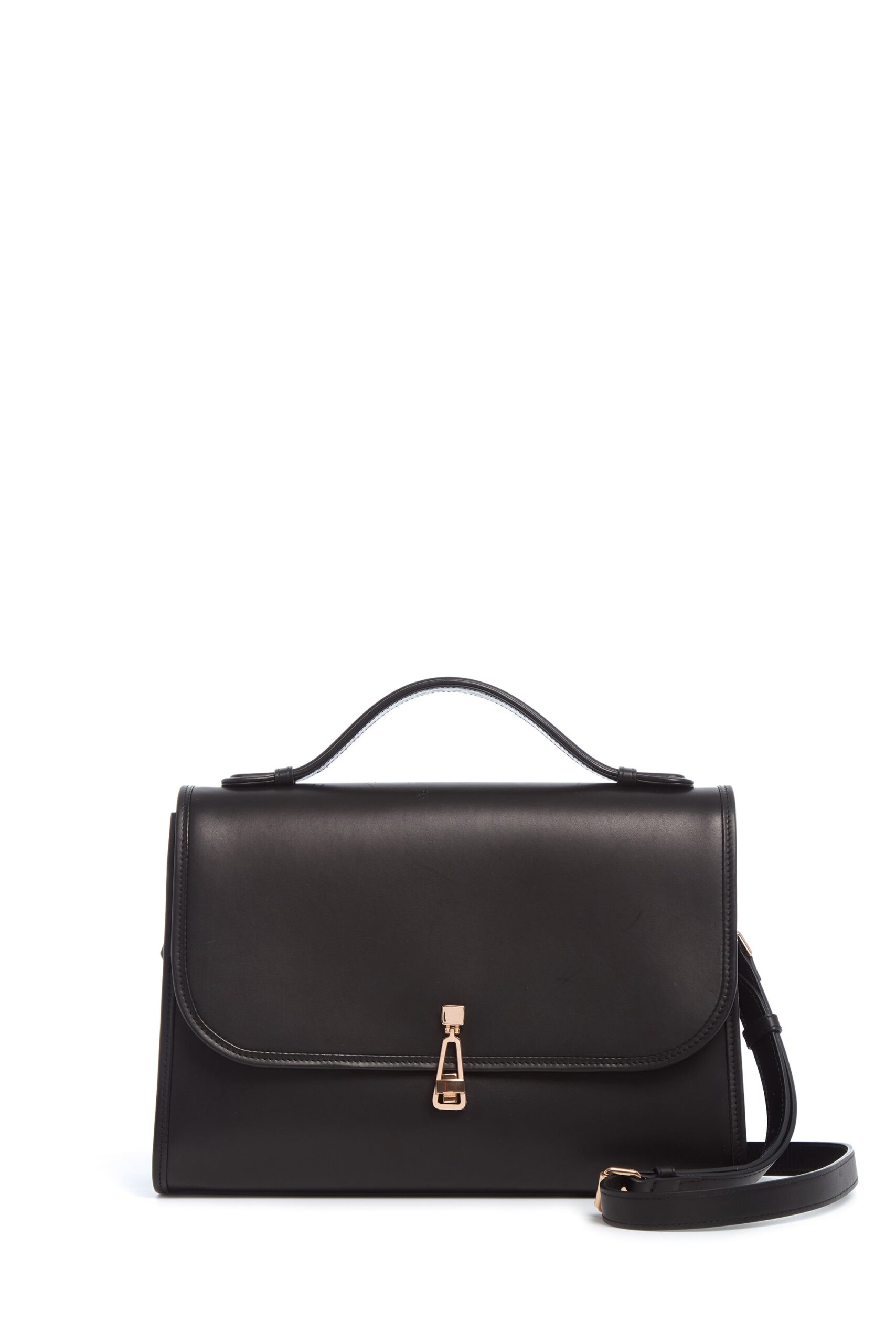 Gabriela Hearst Large Leonora Flap Bag in Black Leather gabriela hearst bag