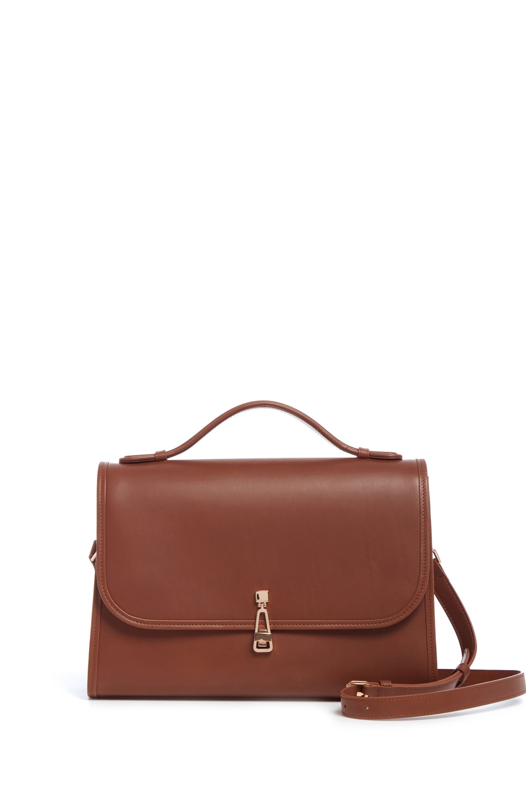 Gabriela Hearst Large Leonora Flap Bag in Cognac Leather gabriela hearst bag