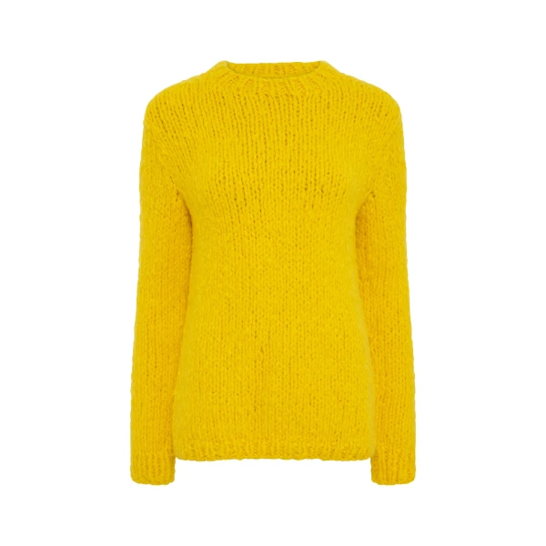 Lawrence Knit Sweater in Cadmium Yellow Welfat Cashmere