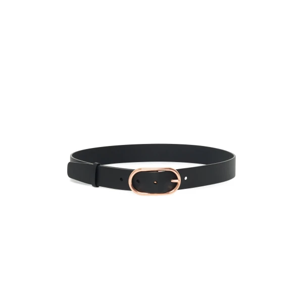 Link Buckle Belt in Black Leather