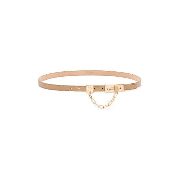Lock Belt in Nude Leather