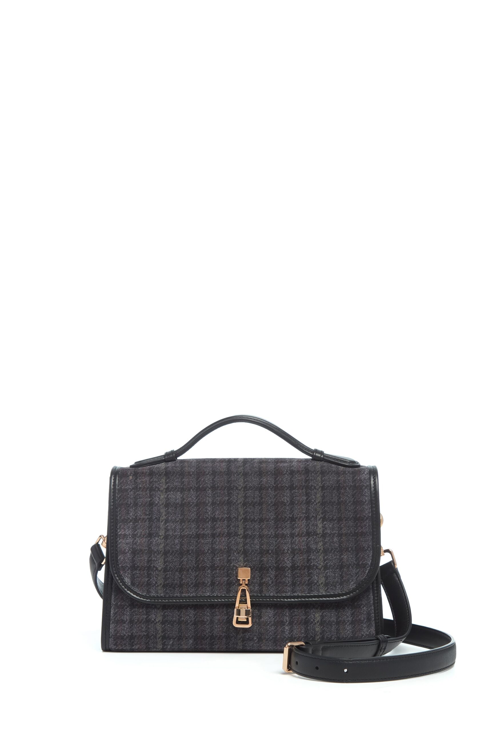 Gabriela Hearst Medium Leonora Bag in Charcoal Multi Suede Houndstooth gabriela hearst bag