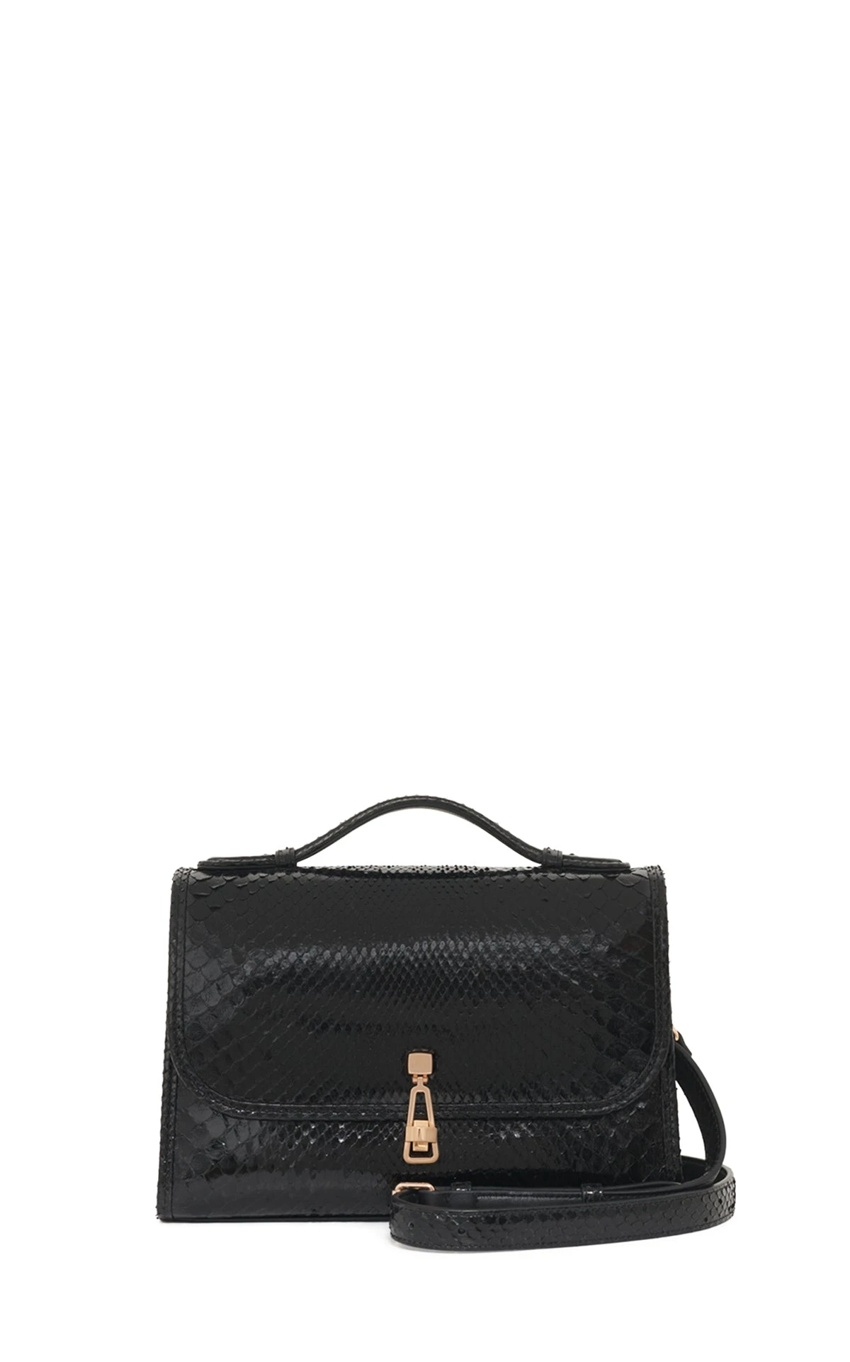 Gabriela Hearst Medium Leonora Flap Bag in Black Snakeskin gabriela hearst bag