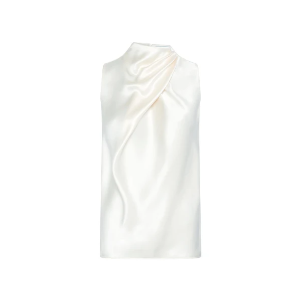 Melina Top in Ivory Silk Satin