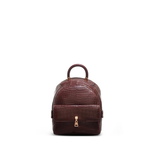 Mini Billie Backpack in Bordeaux Crocodile Leather