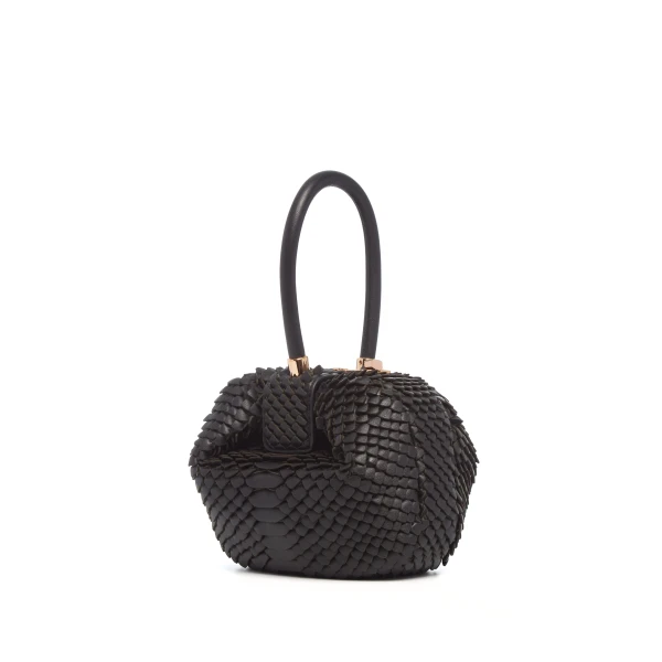 Nina Bag in Black Leather Snake Scales