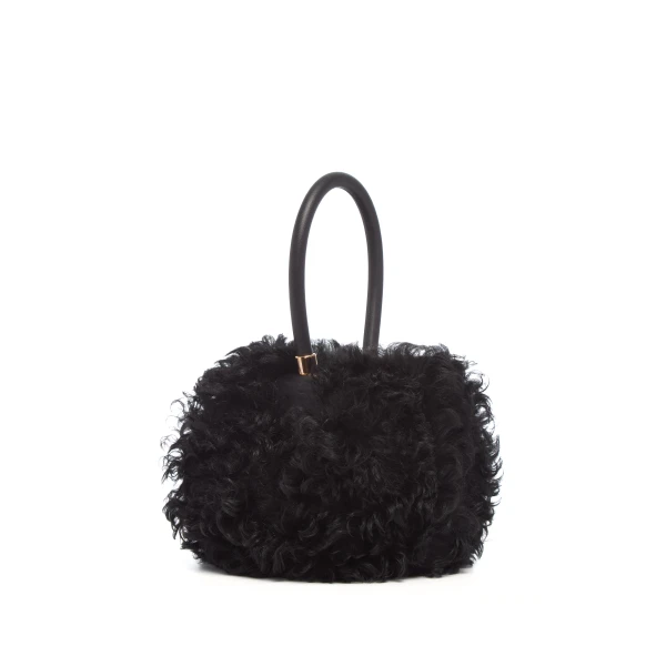 Nina Bag in Black Shearling