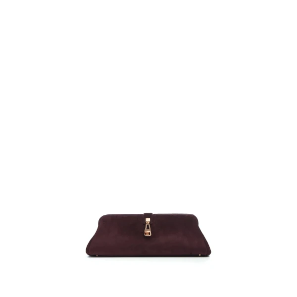 Paola Clutch in Bordeaux Suede