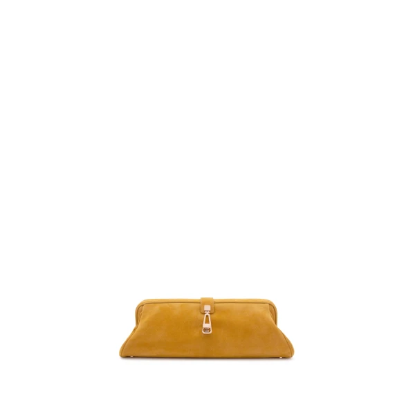 Paola Clutch in Golden Birch Suede