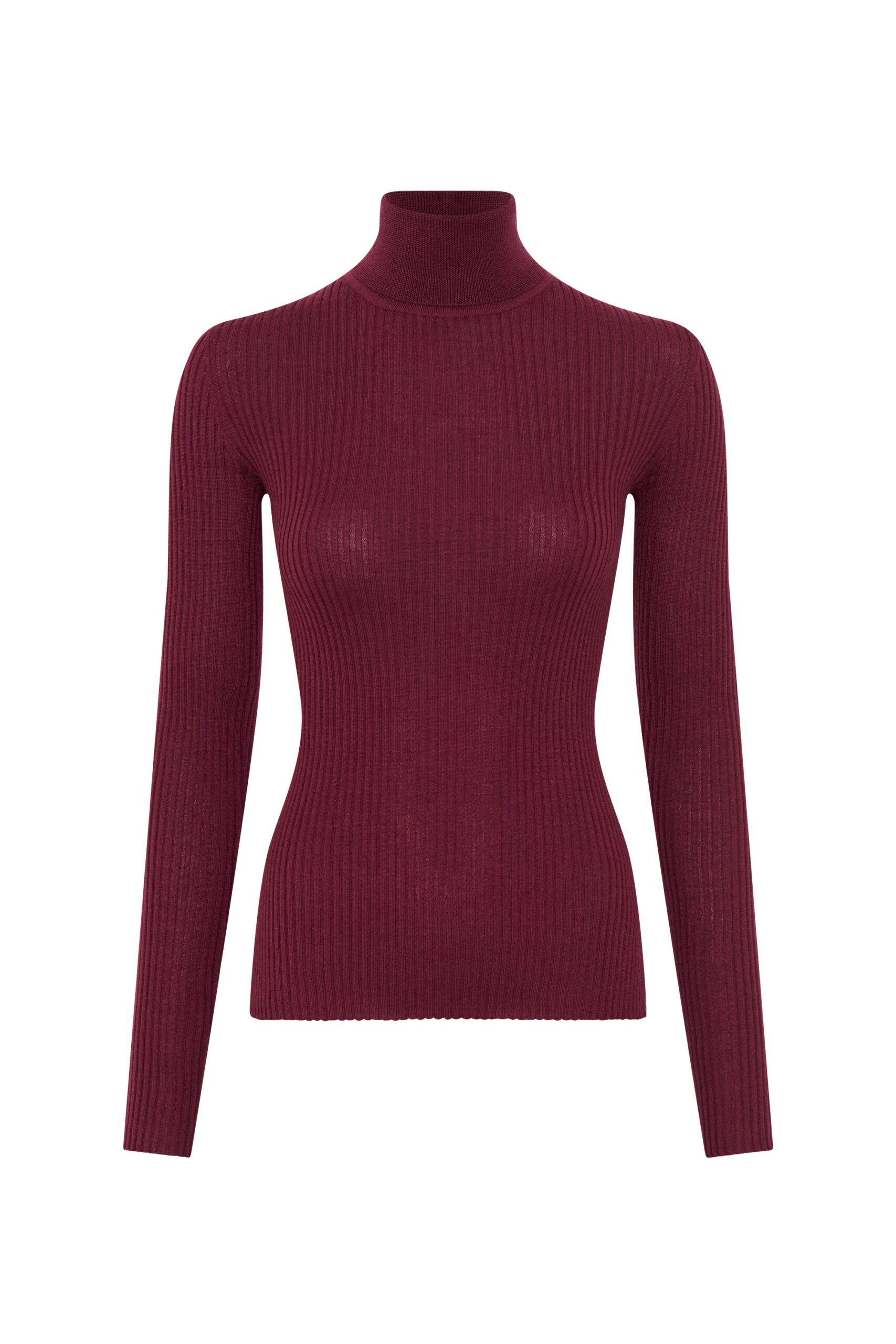 Gabriela Hearst Peppe Knit Turtleneck in Bordeaux Cashmere Silk gabriela hearst turtleneck
