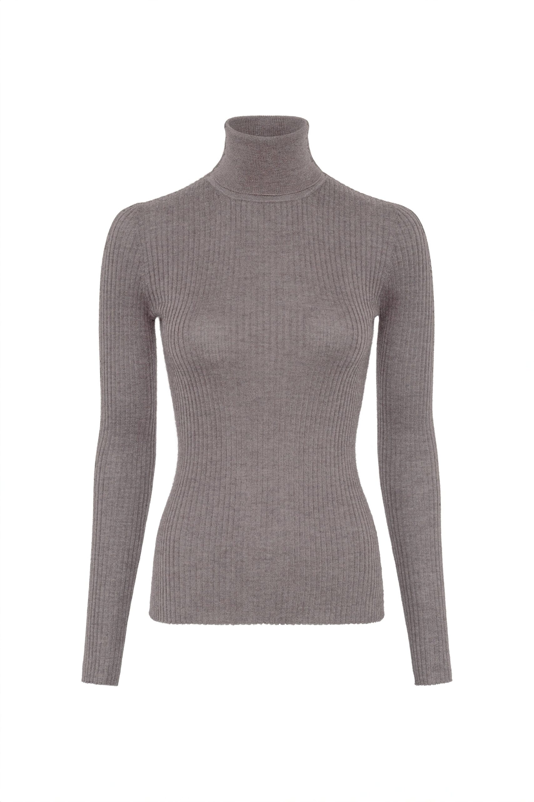 Gabriela Hearst Peppe Knit Turtleneck in Walnut Cashmere Silk gabriela hearst turtleneck