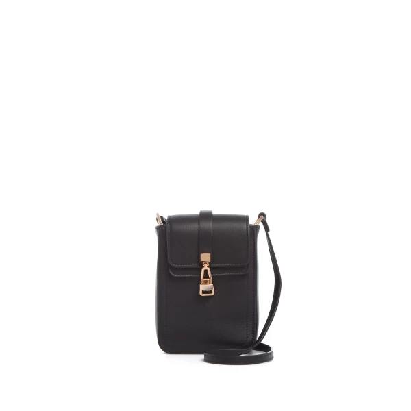 Phone Pouch in Black Nappa Leather
