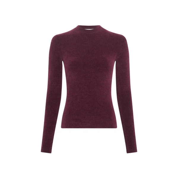 Regent Knit Sweater in Plum Silk