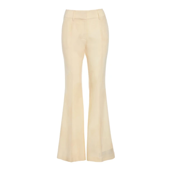 Rhein Flare Pant in Ivory Virgin Wool