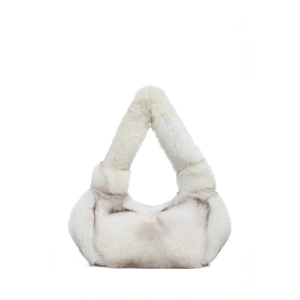 Small Antonia Bag In White Recycled Arctic Fox Fur