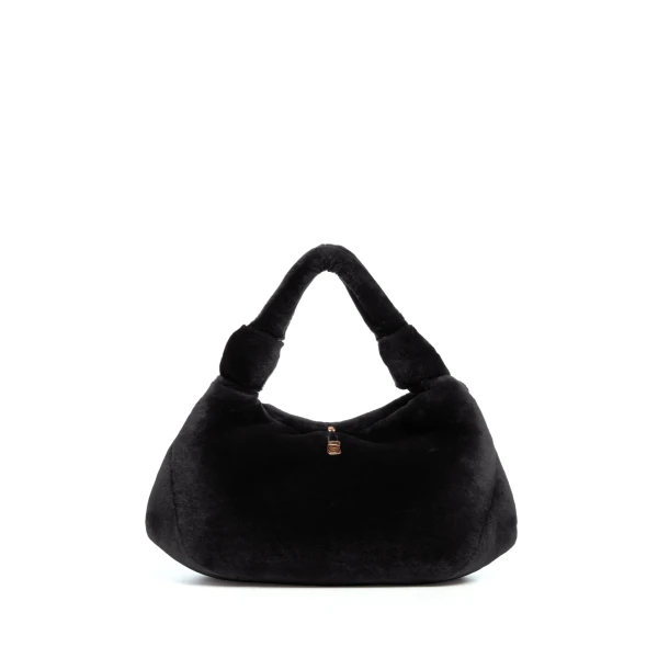 Small Antonia Bag in Black Shearling
