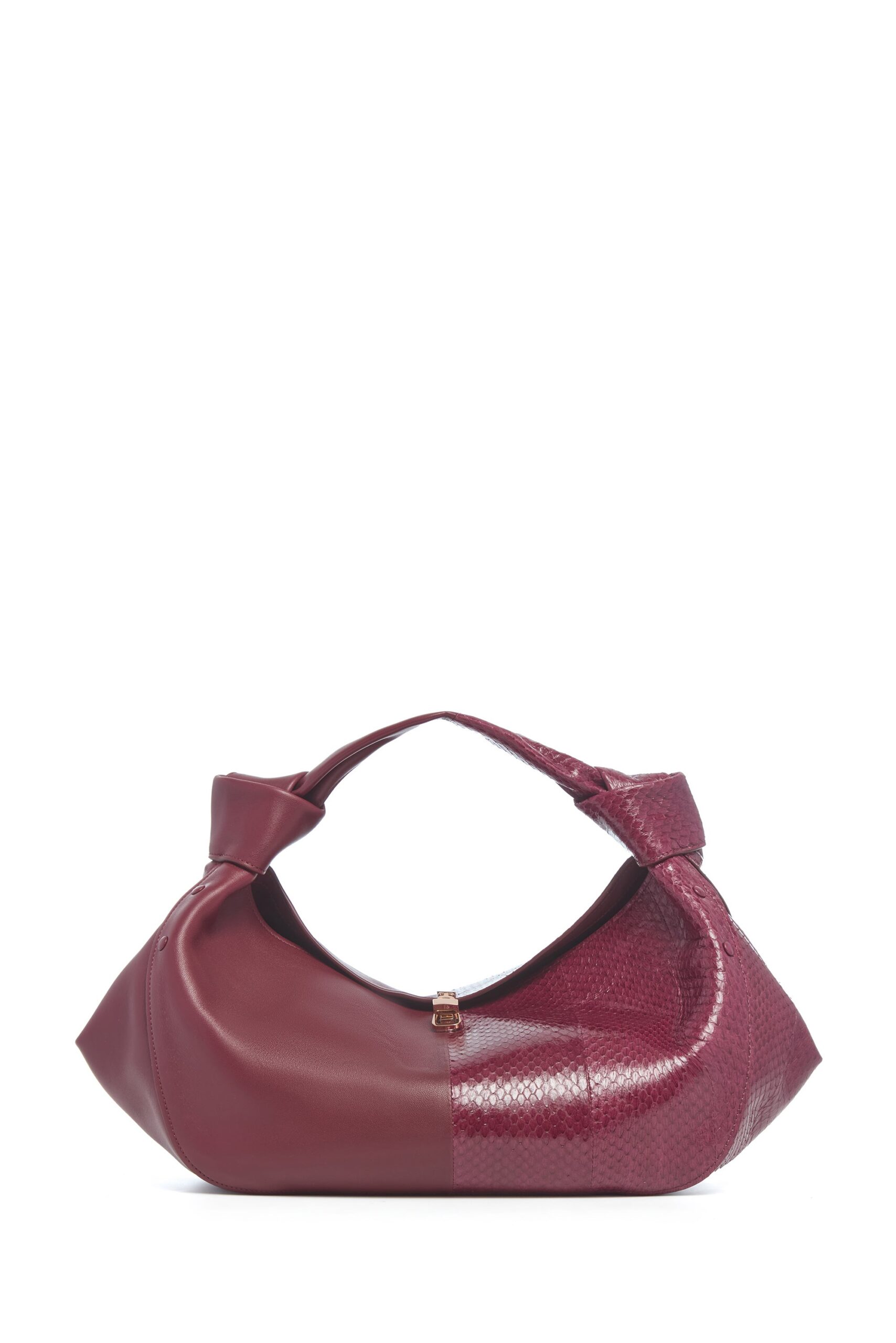 Gabriela Hearst Small Antonia Bag in Bordeaux Nappa Leather & Snakeskin gabriela hearst bag
