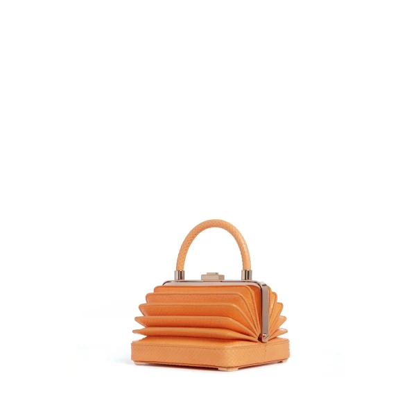 Small Diana Bag in Fluorescent Orange Snakeskin